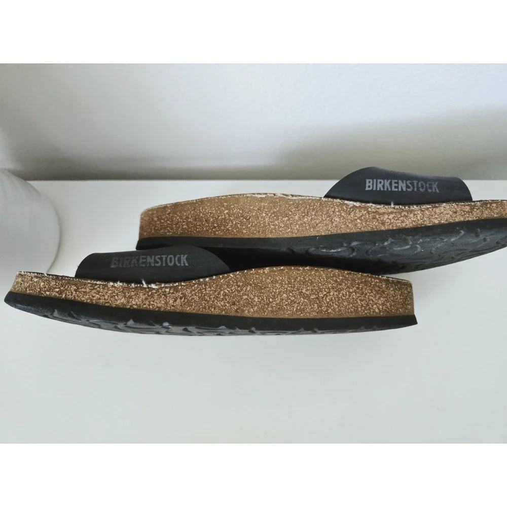Birkenstock Relax Black Leather Madrid Single Strap Sandals‎ Women's EU38/US7